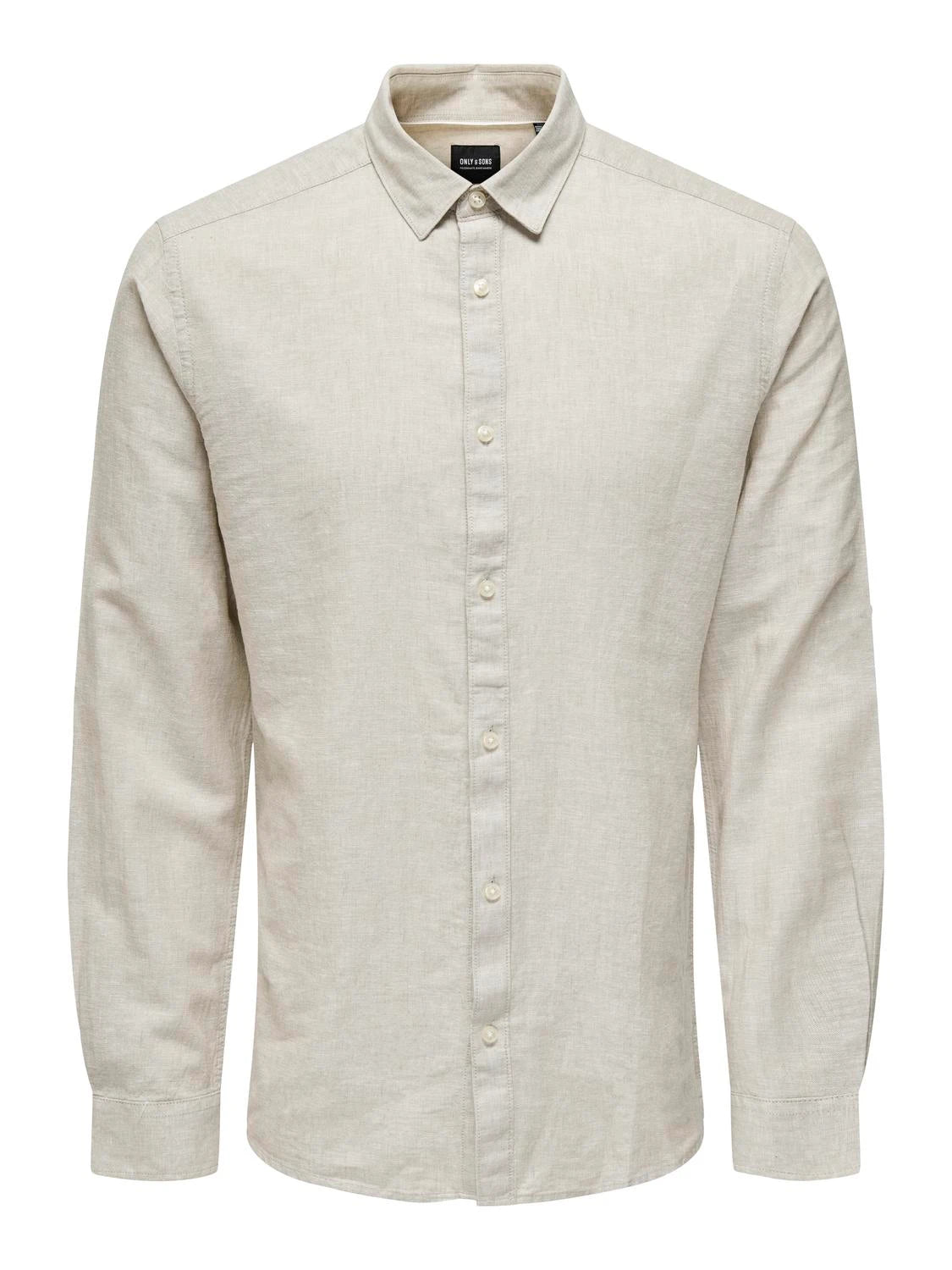 Only & Sons Caiden ls solid linen shirt