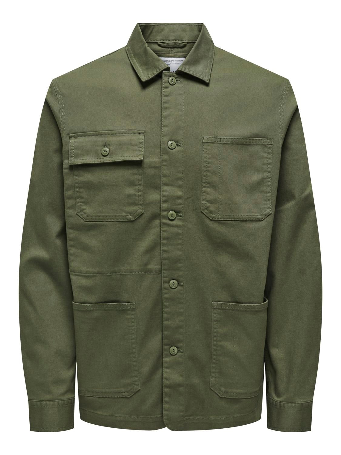 Only & Sons Diego twill chore overshirt