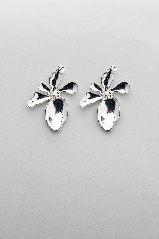 BOW19 Flower silver earrings